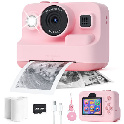 Picture of Dylanto Kids Camera Instant Print,1080P Kids Instant Cameras That Print Photos,Christmas Birthday Gifts for Girls Age 3-12,Portable Toy for 3 4 5 6 7 8 9 10 Year Old Girls Boys Pink