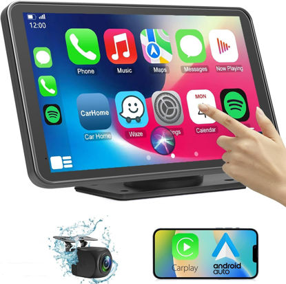 Picture of Wireless Car Stereo Compatable with Apple CarPlay and Android Auto,7" HD Portable Bluetooth CarPlay Touch Screen for Car,with Backup Camera Car Play for All Cars