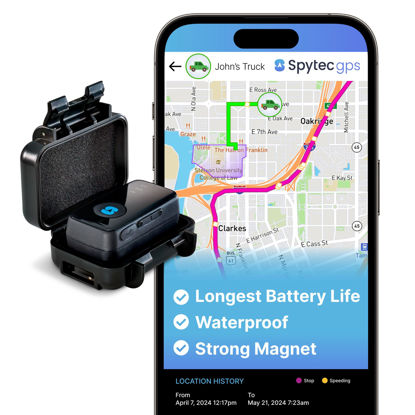 Picture of Spytec GPS Mini GPS Smart Tracker for Vehicles, Cars, Trucks, Loved Ones, GPS Tracker Device for Kids & Weatherproof Magnetic Case, Unlimited Updates, Real-Time GPS Tracking, USA Made Tech