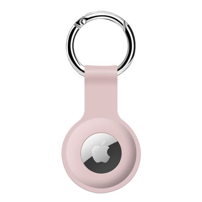 Picture of ColorCoral Holder Case for AirTags Ultra Light Silicone Sleeve for AirTags Durable Anti-Scratch Protective Skin Cover with Anti-Losing Keychain Ring Accessory Compatible with Apple AirTags (Pink)