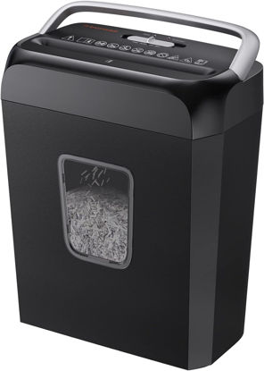 Picture of Bonsaii Paper Shredder for Home Use,6-Sheet Crosscut Paper and Credit Card Shredder for Home Office with Handle for Document,Mail,Staple,Clip-3.4 Gal Wastebasket(C237-B)