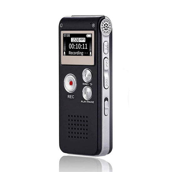 Picture of Digital Voice Recorder 16GB Voice Recorder with Playback for Lectures - USB Rechargeable Dictaphone Upgraded Small Tape Recorder Device