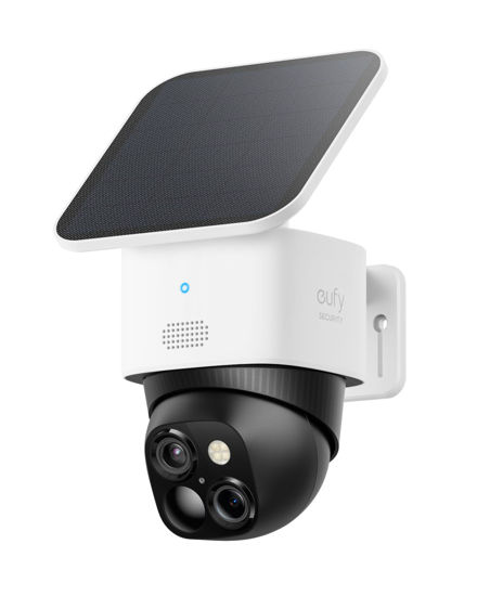 Picture of eufy Security SoloCam S340, Solar Security Cameras Wireless Outdoor, Cameras for Home Security, 360° Pan & Tilt Surveillance, No Blind Spots, 2.4 GHz Wi-Fi, No Monthly Fee, HomeBase S380 Compatible