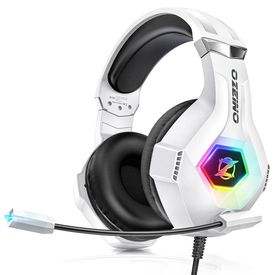 Picture of Ozeino Gaming Headset for PC, Ps4, Ps5, Xbox Headset with 7.1 Surround Sound, Gaming Headphones with Noise Cancelling Mic RGB Light Over Ear Headphones for Xbox Series X/S, Switch