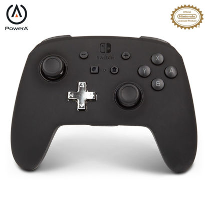 Picture of PowerA Enhanced Nintendo Switch Controller Wireless - Black, Rechargeable Pro Controller for Switch, Immersive Motion Control and Advanced Gaming Buttons