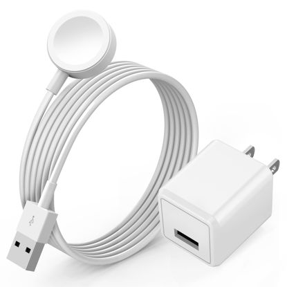 Picture of Watch Charger for Apple Watch Charger, Long 6.6FT iWatch Portable Wireless Fast Charging Cable Cord with USB Wall Charger Plug Adapter Block Compatible with Apple Watch Series 9/8/7/SE/6/5/4/3/2/1