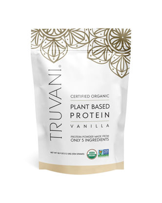 Picture of Truvani Vegan Pea Protein Powder | Vanilla | 20g Organic Plant Based Protein | 18 Servings | Keto | Gluten & Dairy Free | Low Carb | No Added Sugar
