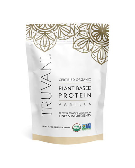 Picture of Truvani Vegan Pea Protein Powder | Vanilla | 20g Organic Plant Based Protein | 18 Servings | Keto | Gluten & Dairy Free | Low Carb | No Added Sugar