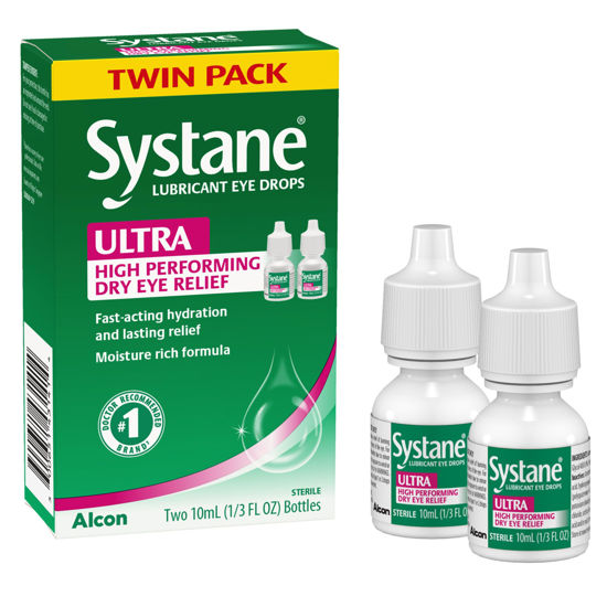 Picture of Systane Ultra Lubricant Eye Drops, Artificial Tears for Dry Eye, Twin Pack, 10-mL Each