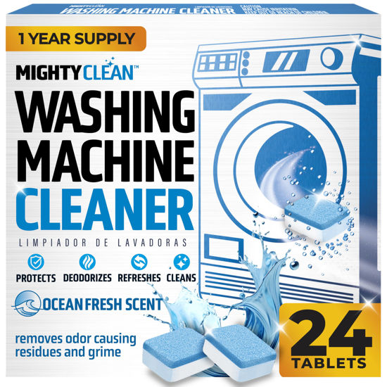 Picture of Washing Machine Cleaner Tablets 24 Pack - 1 Year Supply Washer Machine Cleaner Tablets, Septic Safe Washing Machine Cleaning Tablets, Washer Cleaner Tablets, Works with All Washers Including HE