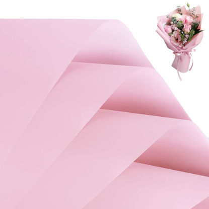 Picture of FUHITIM 20 Sheets Flower Wrapping Paper -Waterproof Floral Bouquet Wrapping Paper Used for DIY Crafts, Gift Packaging, Florist Supplies Packaging Paper for Wedding Birthday Gift (Pink)