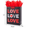 Picture of SUNCOLOR 2 Pack 13" Large Valentines Day Gift Bags with Tissue Paper