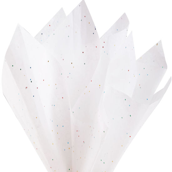 Picture of SUNCOLOR 120 Sheets 20"x14" White Tissue Paper for Gift Bags Packaging Glitter Art Tissue Paper for Crafts