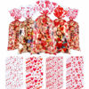 Picture of Blulu Valentines Treat Bags 100 Pcs Valentine Candy Bag Red Valentine's Day Cookie Bags 4 Styles Plastic Valentine Cellphone Gift Bags with 200 Pieces Twist Ties for Valentine Party Supplies