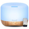 Picture of Homeweeks 300ml Essential Oil Diffuser, Quiet Aromatherapy Mist Diffusers for Essential Oils, Wood Grain, Ultrasonic, Remote Control, Timer, 7 Colors Light for Bedroom (300ml)