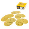 Picture of Dura-Gold Premium - Variety Pack - 5" Gold Sanding Discs - 8-Hole Dustless Hook and Loop - 10 Each of Grit (60, 80, 120, 220, 320) - Box of 50 Sandpaper Finishing Discs for Woodworking or Automotive
