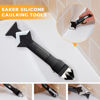 Picture of Saker Silicone Caulking Tools-3 in 1 Sealant Finishing Tool Grout Remove Scraper (Stainless Steelhead),Caulk Remover Glass Glue Angle Scraper for Bathroom,Kitchen,Floor,Window,Sink Joint,Frames Seal
