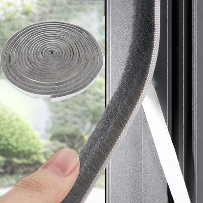Picture of 33 Ft Gray Self-Adhesive Soundproofing Weather Stripping for Doors and Windows, 0.35" Wide x 0.2" Thick