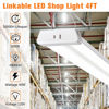 Picture of OOOLED 4FT Linkable 42W 4800LM 5000K LED Ceiling Lights for Garages, Pull Chain ON/Off, Linear Work Light Fixture with Plug, 2 Pack