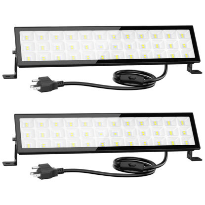 Picture of Onforu LED Shop Lights,90W 10000lm Ultra Bright LED Work Lights with Plug,6500K Daylight White Garage Light,IP66 Waterproof Lighting for Garage Warehouses Workshop(2 Pack)