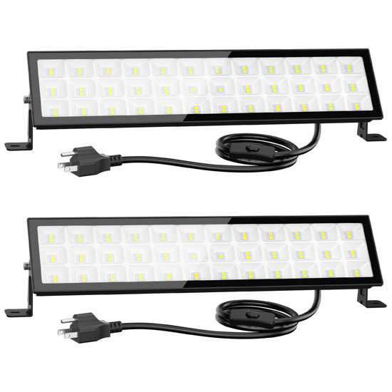 Picture of Onforu LED Shop Lights,90W 10000lm Ultra Bright LED Work Lights with Plug,6500K Daylight White Garage Light,IP66 Waterproof Lighting for Garage Warehouses Workshop(2 Pack)