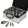 Picture of GSTK Upgrade Heavy Duty Carbide Hole Saw 14 Pcs,Metal Steel Hole Saw Drill Bit,TCT Hole Cutter,Alloy Hardness Upgrade, with 2*Extra Titanium Plated Pilot Center Drill and 2*L-Wrench