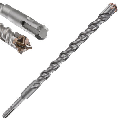 Picture of Wensilon Concrete Drill Bit lengthening 1pcs 3/4" X 12"-10" Cross-Type Double Thread Carbide Material Suitable for Concrete, Brick, Cement Walls, Stone, Extra Long Hammer Drill Bits for Concrete