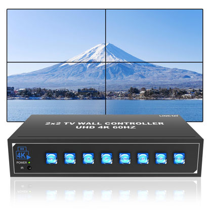 Picture of LINK-MI 4K60 2x2 Video Wall Controller with HDMI 2.0 USB inputs 1x2 1x3 1x4 2x1 3x1 4x1 UHD TV Wall Controller for 4 TVs Support USB Auto Display and Play max 4096x2160@60 Video Picture