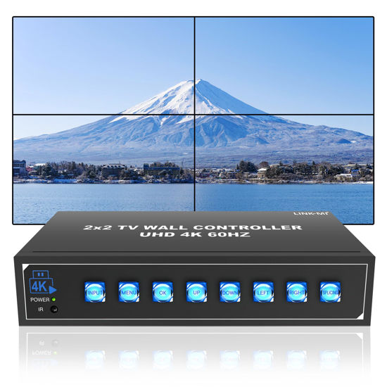 Picture of LINK-MI 4K60 2x2 Video Wall Controller with HDMI 2.0 USB inputs 1x2 1x3 1x4 2x1 3x1 4x1 UHD TV Wall Controller for 4 TVs Support USB Auto Display and Play max 4096x2160@60 Video Picture