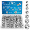 Picture of ZQZ 145 PCS Assorted Stainless Steel Hex Nuts Assortment Kit M3 M4 M5 M6 M8 M10 M12 Metric Hex Nut Set Hardware