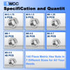 Picture of ZQZ 145 PCS Assorted Stainless Steel Hex Nuts Assortment Kit M3 M4 M5 M6 M8 M10 M12 Metric Hex Nut Set Hardware