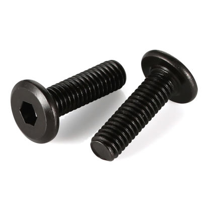 Picture of 1/4-20 x 3/4" Flat Head Socket Head Screw Furniture Bolts Countersunk Connector Screws, Stainless Steel 18-8 (304), Black Oxide, Fully Threaded, 25 PCS