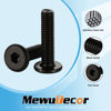 Picture of 1/4-20 x 3/4" Flat Head Socket Head Screw Furniture Bolts Countersunk Connector Screws, Stainless Steel 18-8 (304), Black Oxide, Fully Threaded, 25 PCS