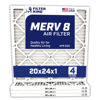 Picture of Filter King 20x24x1 Air Filter | 4-PACK | MERV 8 HVAC Pleated A/C Furnace Filters | MADE IN USA | Actual Size: 19.5 x 23.5 x .75"