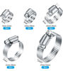 Picture of Stainless Steel Hose Clamps Assortment Kit, 20Pcs 1/4-2 in (6-51mm) Adjustable Worm Gear Pipe Hose Clamps, Fuel Line Hose Clamps Heavy Duty for Plumbing, Automotive, Washing Machine, Mechanical