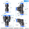 Picture of TAILONZ PNEUMATIC 1/4 Inch od Push to Connect Fittings Pneumatic Fittings Kit 10 Spliters+10 Elbows+10 tee+10 Straight (40 pcs)