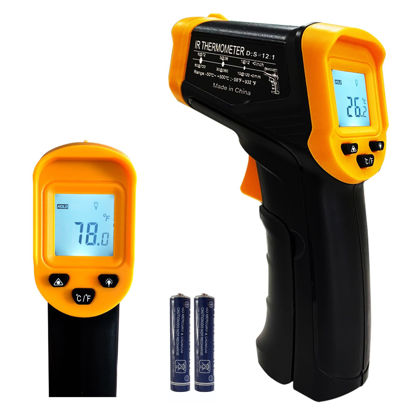 Picture of Digital Infrared Thermometer Gun for Cooking,BBQ,Pizza Oven,Ir Thermometer with Backlight,-58℉~932℉(-50℃~500℃) Handheld Non Contact Heat Laser Temperature Gun (Not for Human)
