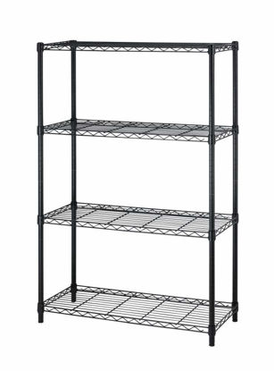 Picture of 4 Tier Shelving Unit NSF Wire Shelf Metal Large Storage Shelves Heavy Duty Height Adjustable Commercial Grade Steel Utility Layer Shelf Rack Organizer 1000 LBS Capacity -14x36x54,Black