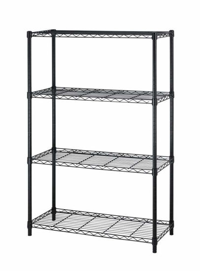 Picture of 4 Tier Shelving Unit NSF Wire Shelf Metal Large Storage Shelves Heavy Duty Height Adjustable Commercial Grade Steel Utility Layer Shelf Rack Organizer 1000 LBS Capacity -14x36x54,Black