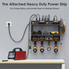 Picture of CCCEI Modular Power Tool Organizer Wall Mount with Charging Station. Garage 4 Drill Storage Shelf with Hooks, Screwdriver, Drill Bit Heavy Duty Rack, Tool Battery Holder Built in 8 Outlet Power Strip.