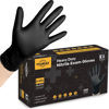 Picture of TitanFlex Disposable Nitrile Exam Gloves, 6-mil, Black, Large 100-ct Box, Heavy Duty Disposable Gloves, Cooking Gloves, Mechanic Gloves, Latex Free Gloves, Food Safe Rubber Gloves for Food Prep