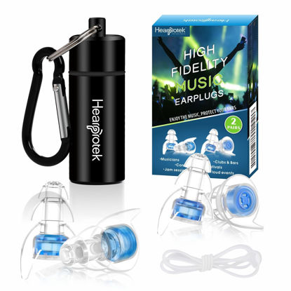 Picture of Hearprotek Concert Ear Plugs, 2Pairs Reusable high Fidelity Musician Ear Plugs for Concerts Loud Music-Noise Reduction Ear Protection earplugs for Rave,Festival,Music,Tinnitus Relief