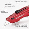Picture of WORKPRO Premium Utility Knife, Retractable All Metal Heavy Duty Box Cutter, Quick Change Blade Razor Knife, with 10 Extra Blades