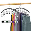 Picture of Legging Organizer for Closet, Metal Yoga Pants Hangers 2 Pack w/10 Clips Holds 20 Leggings, Space Saving Hanging Closet Organizer w/Rubber Coated Closet Organizers and Storage, Black