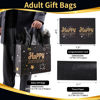 Picture of Powbrace Black Birthday Gift Bag with Tissue Paper and Greeting Card, 13'x10.2'x4.9', Medium (1-Piece Set, Black Starry Sky, Unisex, Includes Card, Ribbon, Crinkle Paper)