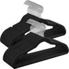 Picture of SONGMICS Velvet Hangers 50 Pack, Non-Slip Clothes Hangers, Suit Hangers with Shoulder Notches, Pants Bar, 360° Swivel Hook, Space-Saving, for Closet, Ink Black UCRF029B05