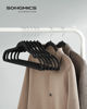 Picture of SONGMICS Velvet Hangers 50 Pack, Non-Slip Clothes Hangers, Suit Hangers with Shoulder Notches, Pants Bar, 360° Swivel Hook, Space-Saving, for Closet, Ink Black UCRF029B05