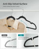 Picture of SONGMICS Velvet Hangers 50 Pack, Non-Slip Clothes Hangers, Suit Hangers with Shoulder Notches, Pants Bar, 360° Swivel Hook, Space-Saving, for Closet, Ink Black UCRF029B05