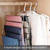 Picture of FeeraHozer Pants Hangers Non Slip 3 Pack Space Saving Hangers Multi-Layer Swing Arm Pants Hanger Stainless Steel Space Saver Hangers Closet Storage Organizer for Jeans Trouser Slack Clothes (Black)