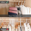 Picture of FeeraHozer Pants Hangers Non Slip 3 Pack Space Saving Hangers Multi-Layer Swing Arm Pants Hanger Stainless Steel Space Saver Hangers Closet Storage Organizer for Jeans Trouser Slack Clothes (Black)
